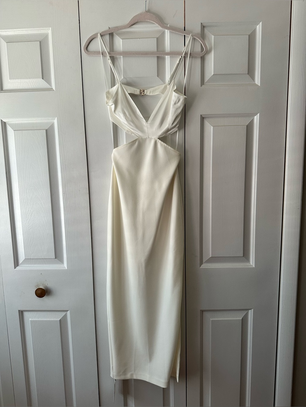 Abercrombie & Fitch Mixed Fabric Midi
White XST Dress NWT - Picture 3 of 6